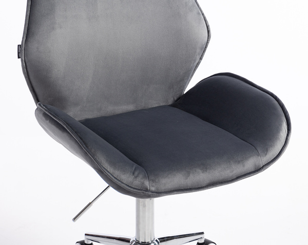 HR350K Grafit modern velúr szék krómozott lábbal