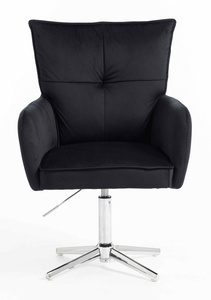 HR250CROSS Fekete modern velúr szék krómozott lábbal