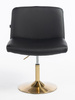 HR150N Fekete Modern Műbőr Szék Arany lábbal