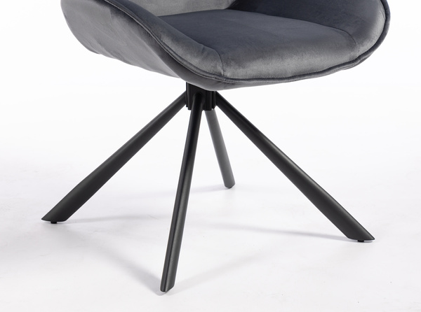 HR350 CSILLAGLÁB Grafit modern velúr szék fekete lábbal