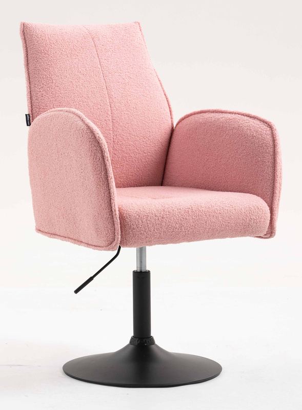 HR280N Púder Rózsaszín modern boucle szék fekete lábbal