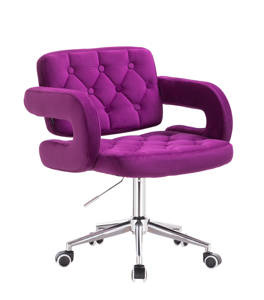 HR8403K Fukszia modern velúr szék krómozott lábbal
