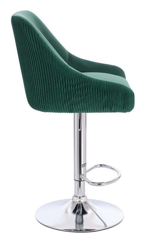 HR920W Sötétzöld Modern Velúr Szék Krómozott lábbal