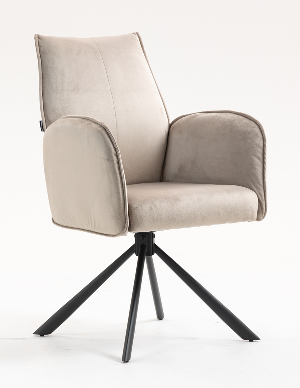 HR280 CSILLAGLÁB Latte Modern Velúr Szék Fekete lábbal
