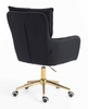 HR250K Fekete modern velúr szék arany lábbal
