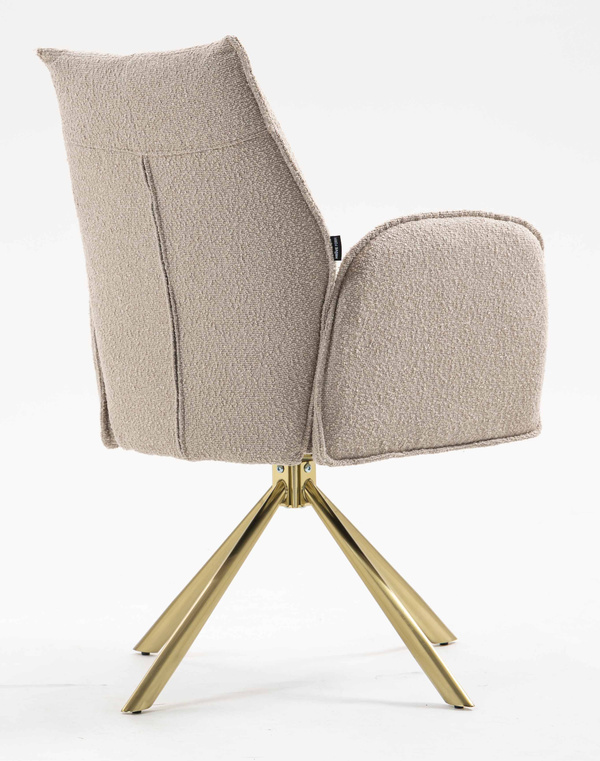 HR280 CSILLAGLÁB Latte modern boucle szék arany lábbal