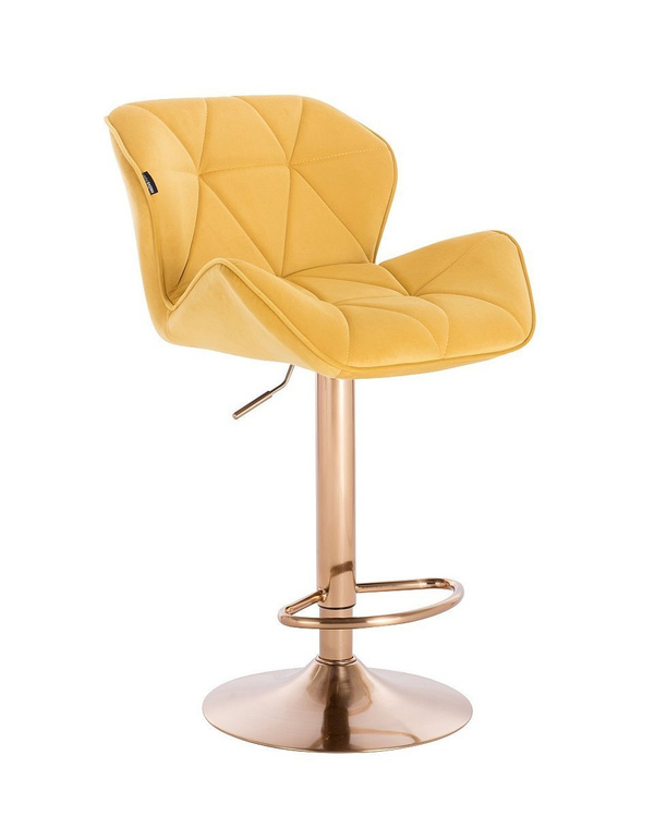 HR111W Sárga modern velúr szék arany lábbal