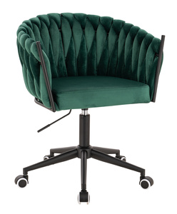 HR750K Sötétzöld Modern Velúr Szék Fekete lábbal