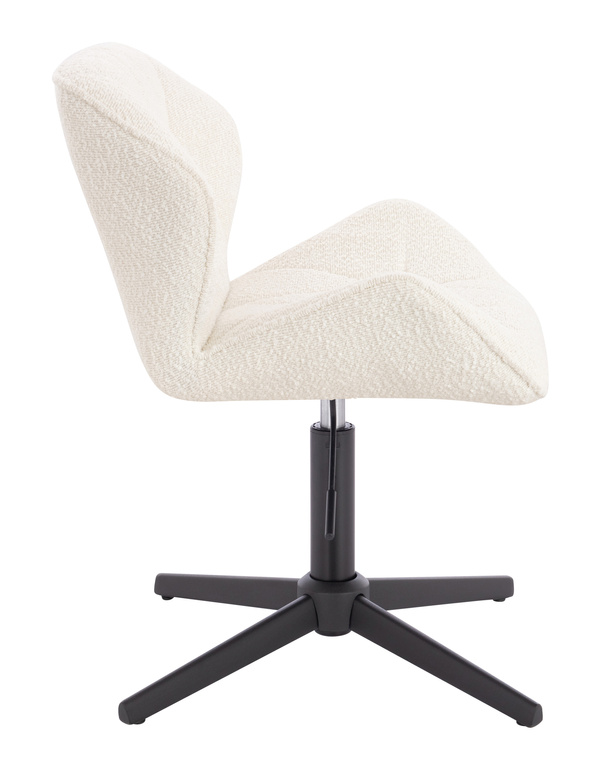 HR111CROSS Krémszínű modern boucle  szék fekete lábbal