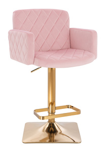 HR802KW Púder Rózsaszín Modern Velúr Szék Arany lábbal