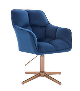 HR550CROSS Tengerkék modern velúr szék arany lábbal