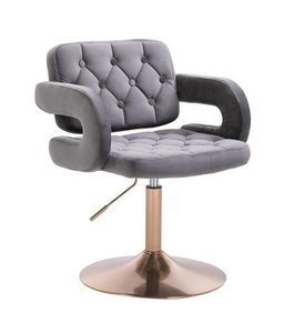 HR8403N Grafit modern velúr szék arany lábbal