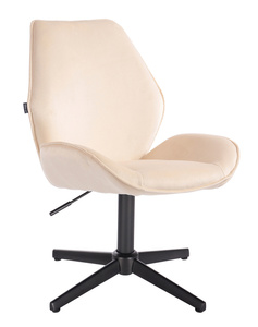 HR350CROSS Krémszínű modern velúr szék fekete lábbal