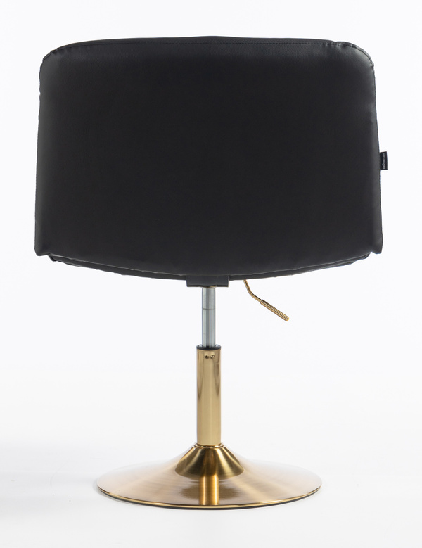 HR150N Fekete Modern Műbőr Szék Arany lábbal