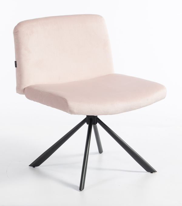 HR150 CSILLAGLÁB Púder Rózsaszín Modern Velúr Szék Fekete lábbal