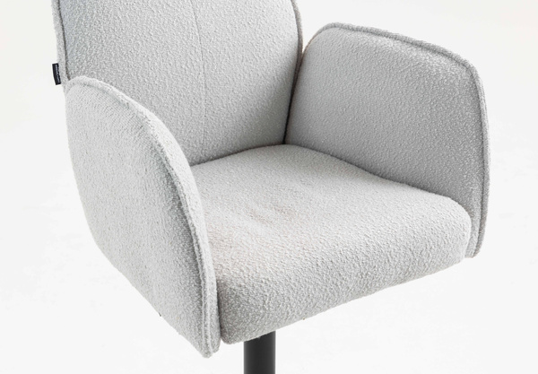 HR280KW Szürke modern boucle szék fekete lábbal