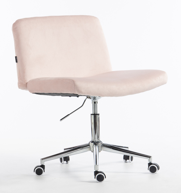 HR150K Púder Rózsaszín Modern Velúr Szék Krómozott lábbal