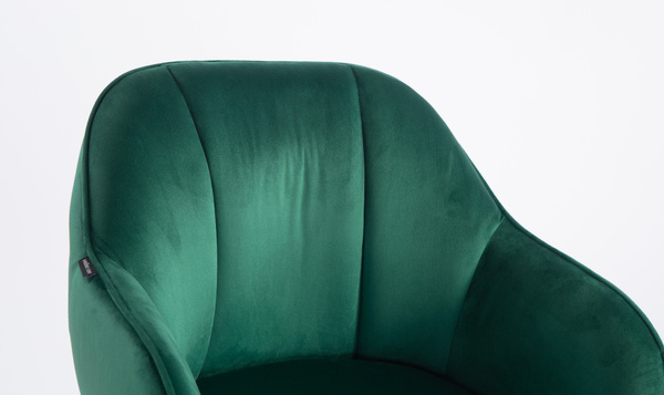 HR2055W Sötétzöld Modern Velúr Szék Krómozott lábbal