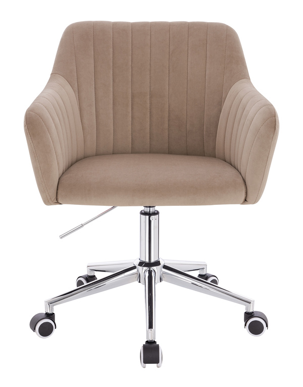 HR190K Latte Modern Velúr Szék Krómozott lábbal