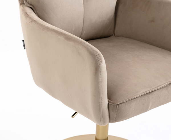 HR250N Latte modern velúr szék arany lábbal