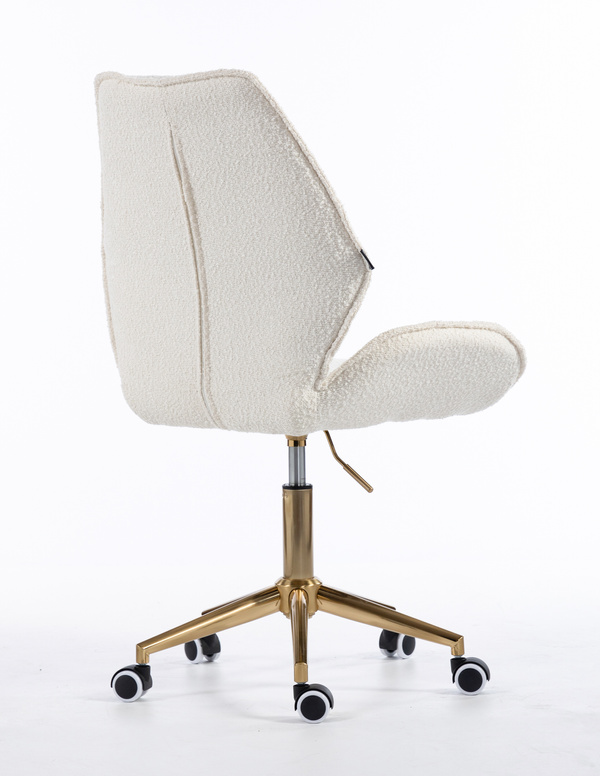 HR350K Krémszínű boucle velúr szék arany lábbal