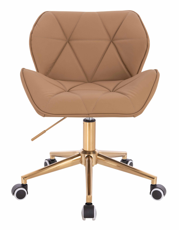HR111K Karamell Műbőr Premium Soft szék arany lábbal