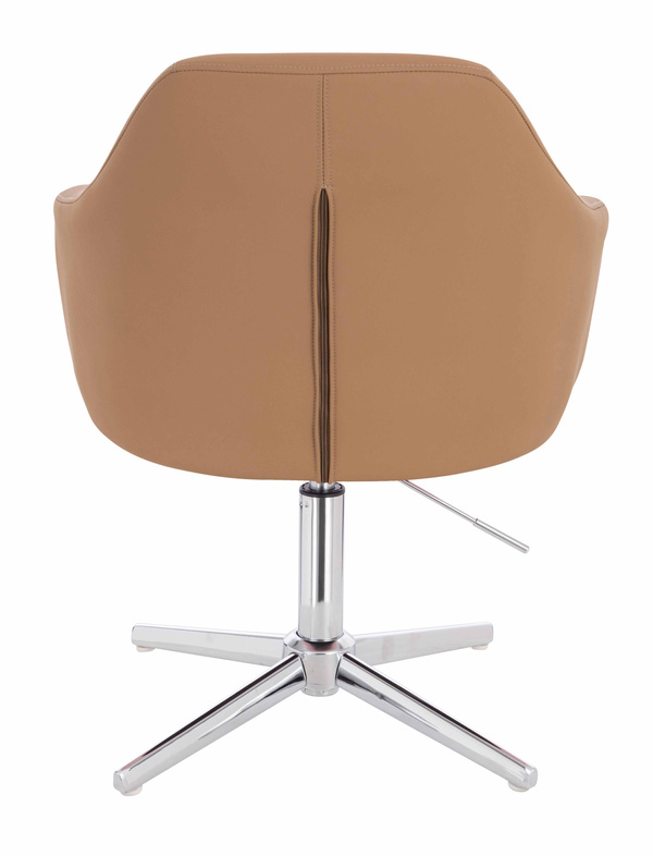 HR831CROSS Karamell Műbőr Premium Soft szék Krómozott lábbal
