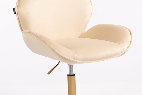HR350N Krémszínű modern velúr szék arany lábbal
