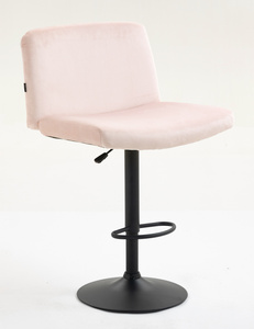 HR150W Púder Rózsaszín Modern Velúr Szék Fekete lábbal