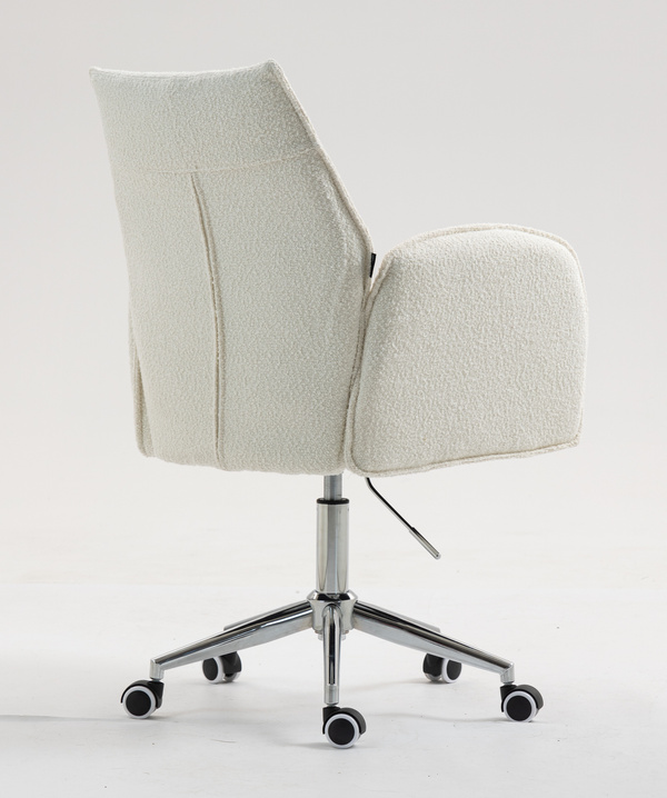 HR280K Krémszínű modern boucle szék krómozott lábbal