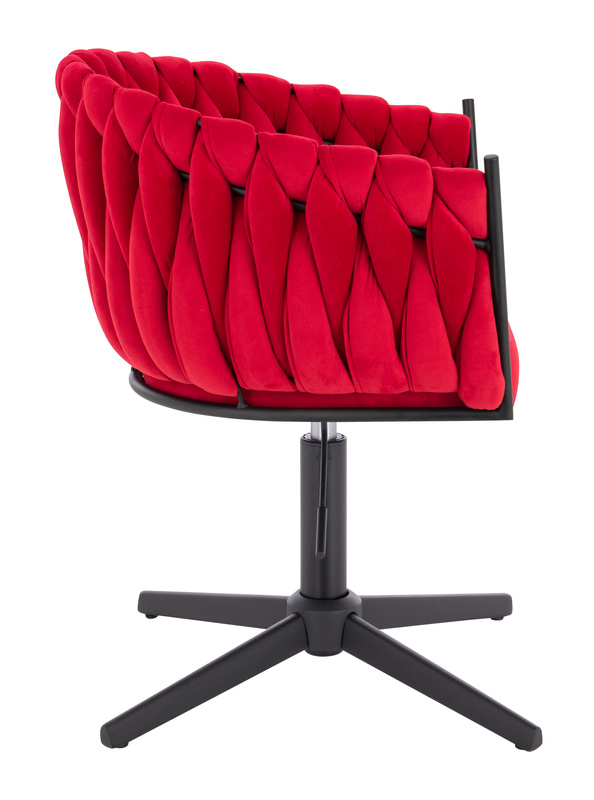 HR750CROSS Vörös Modern Velúr Szék Fekete lábbal