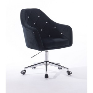 HR8516CK Fekete modern velúr szék görgőkkel