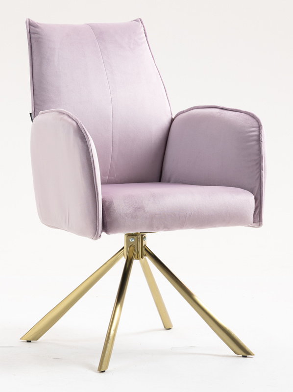 HR280 CSILLAGLÁB Halványlila Modern Velúr Szék Arany lábbal