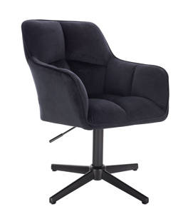 HR550CROSS Fekete modern velúr szék fekete lábbal