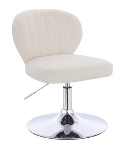 HR193N Krémszínű modern boucle  szék krómozott lábbal