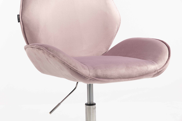 HR350N Halványlila modern velúr szék krómozott lábbal