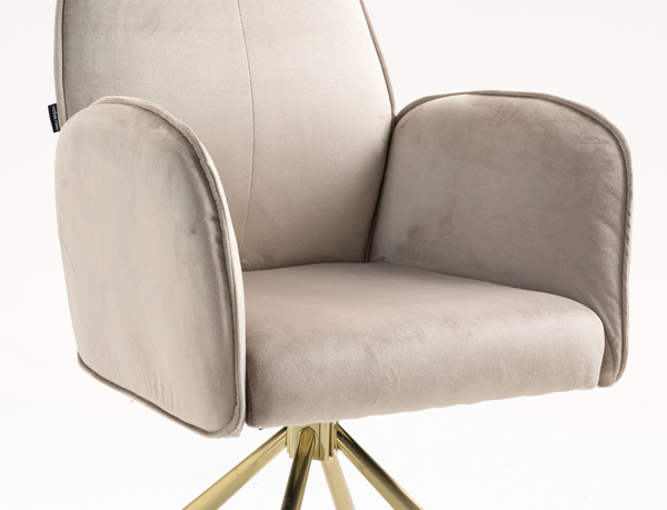 HR280 CSILLAGLÁB Latte Modern Velúr Szék Arany lábbal