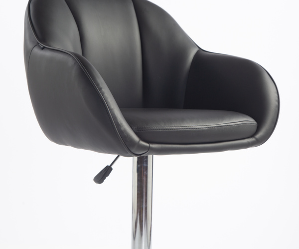 HR2055W Fekete Modern Műbőr Szék Krómozott lábbal