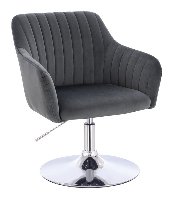 HR190N Grafit Modern Velúr Szék Krómozott lábbal