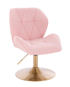 HR212N Púderrózsaszín modern boucle szék arany lábbal
