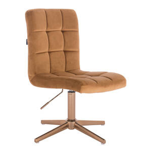 HR7009CROSS Mézbarna modern velúr szék arany lábbal