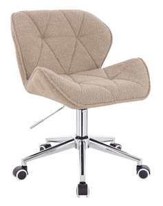 HR111K Latte modern boucle  szék krómozott lábbal