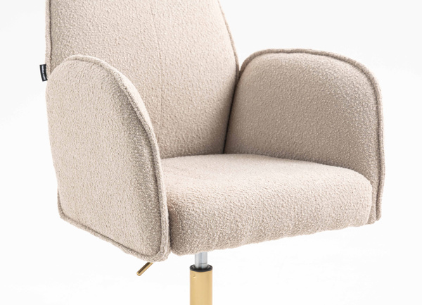 HR280N Latte modern boucle szék arany lábbal