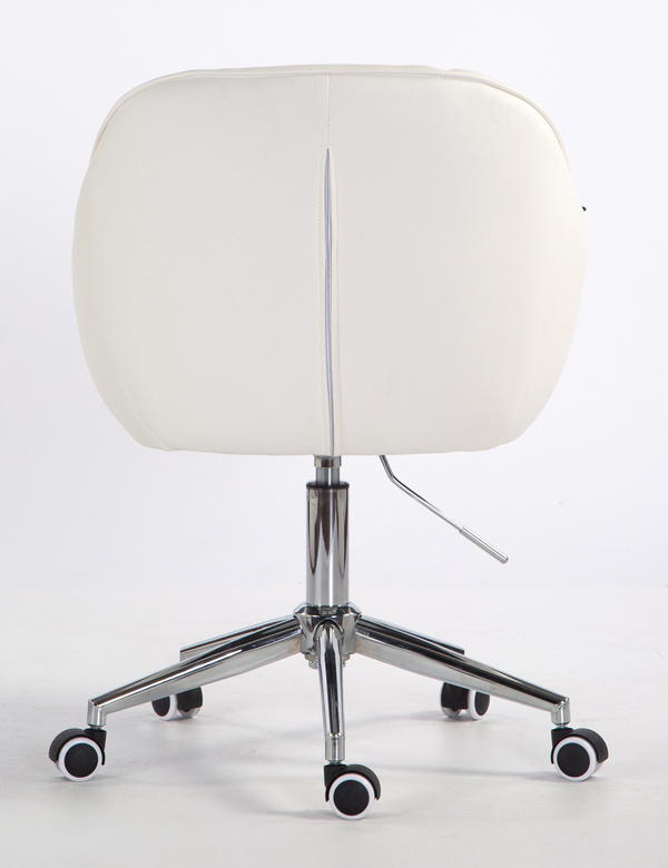 HR2055K Fehér Modern Műbőr Szék Krómozott lábbal