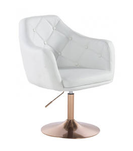HR831N Fehér Modern Műbőr Szék Arany lábbal