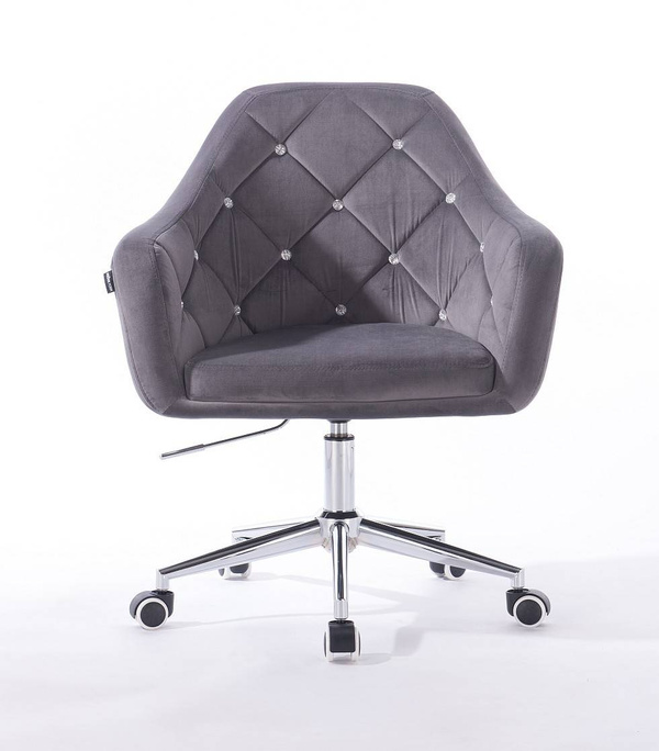 HR830CK Grafit Modern Velúr Szék Krómozott lábbal