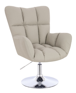 HR650N Ecru Műbőr Premium Soft szék krómozott lábbal