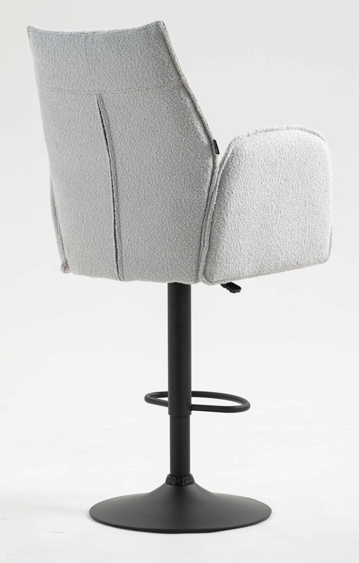 HR280W Szürke modern boucle szék fekete lábbal