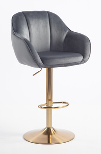 HR2055W Grafit Modern Velúr Szék Arany lábbal