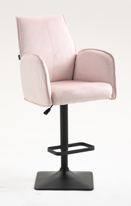 HR280KW Puder Rózsaszín  Modern Velúr Szék Fekete lábbal
